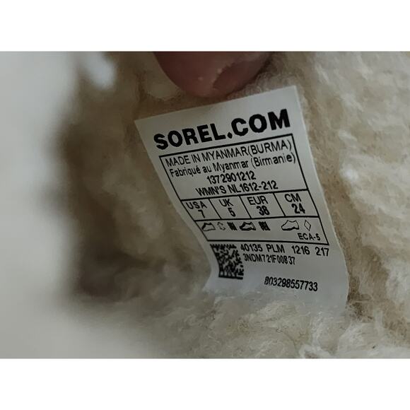 Sorel Nakiska Slide Slippers Women 7 Suede Beige Faux Fur Sherpa Lined Mule Flat - Picture 4 of 8